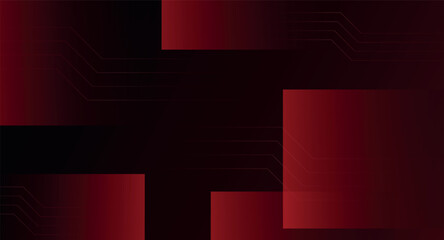 Obraz premium Dark red background with glowing abstract square design and futuristic horizontal line decoration. Modern future technology concept. Vector Illustration VOL. 4