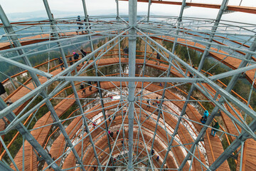 observation tower on the top of the mountain Dzikowiec Wielki, Sudetes Mountains, Lower Silesia Poland.