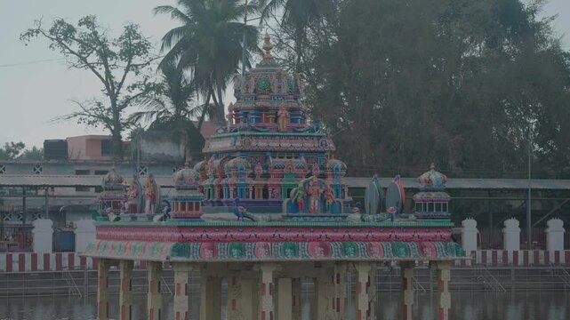 Sacred Gopuram Timelapse Highlighting Dravidian Architecture