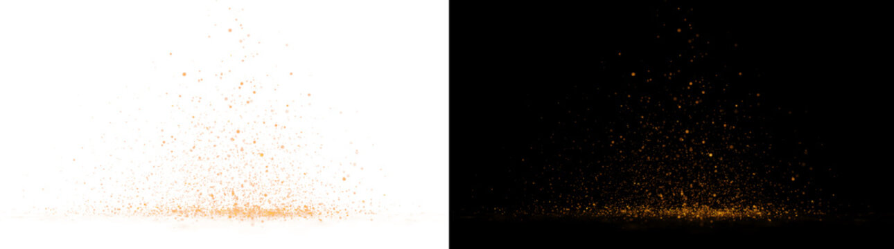 Fire Spark Border Overlay Isolated on Transparent Background. Wide fire sparks border overlay with glowing embers, transparent PNG for banners, thumbnails, VFX, and compositions