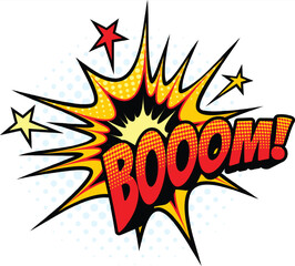 cartoon comic explosion boom speech bubble with stars © Mina