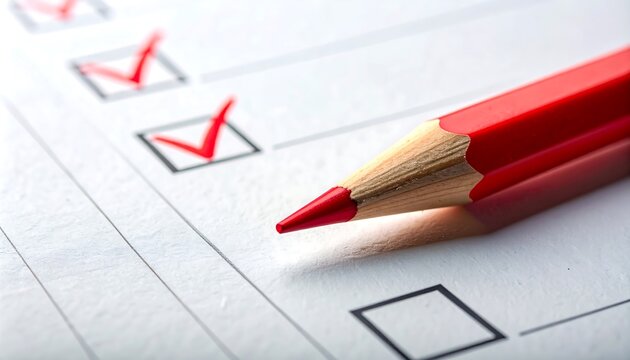 赤い印が付けられたチェック欄が選択と判断を示す業務シーン