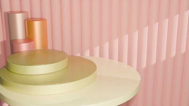 Pastel Colored Tables for Dessert Product  Display.