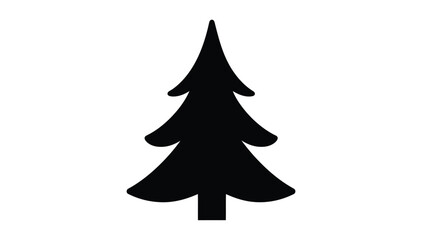 Obraz premium Christmas Pine Tree Silhouette Icon Isolated on White Background