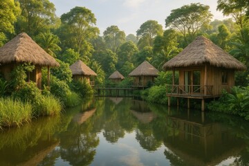 Fototapeta premium Serene tropical eco-friendly resort