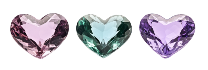 Colorful heart-shaped gems valentine's day decoration