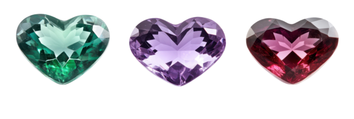 Colorful heart-shaped gems valentine's day collection