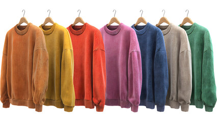set of colorful sweater
