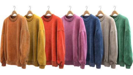 set of colorful sweater