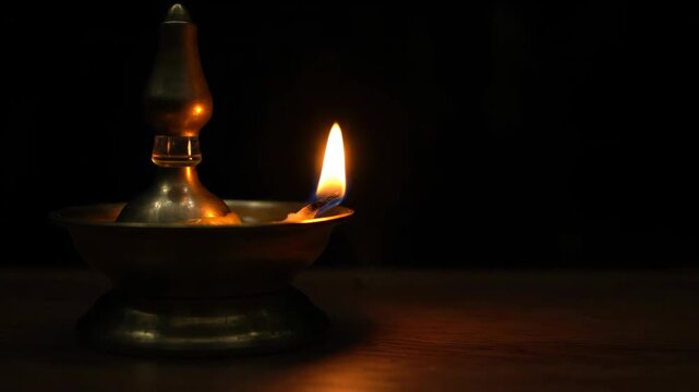 Time-Lapse of Oil Lamp: Spiritual Vigil, Ramadan, and Meditative Glow