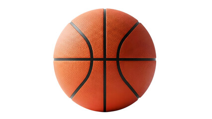 Fototapeta premium Detailed studio shot of a classic orange basketball with visible texture isolated on transparent background