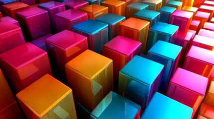 Obraz premium Beautifully crafted 3D model of cubes arranged in a corner formation.