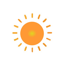 Sun Icon Illustration with Bright Yellow Orange Color Isolated on White Background