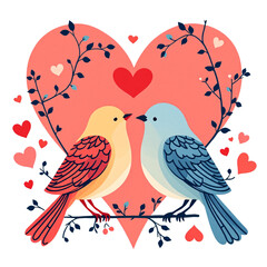 Charming Lovebirds: Custom Illustrated Couple-Themed Stationery in 'Couple Core' Aesthetic