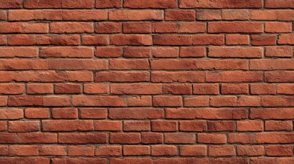 Fototapeta premium Rough brick wall showing varied shades of brown and red in natural light, creating classic and rustic vibe. Texture and pattern evoke timelessness and durability. Neural network AI generated