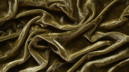 Rich brown velvet fabric gently twisted, creating elegant swirl pattern. Smooth texture and shimmering highlights enhance its opulent feel. Warm lighting accentuates depth. Neural network AI generated