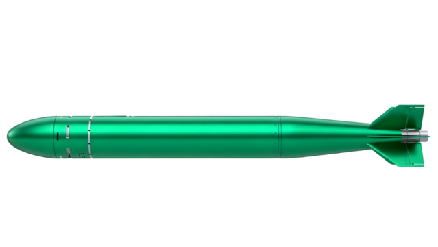 Green missile isolated on transparent background - Powered by Adobe