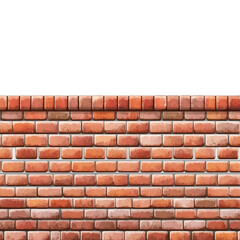 Obraz premium Red brick wall with textured surface and transparency background