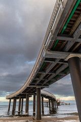 Fototapeta premium Sunset at the pier in Koserow, Usedom Island, Germany