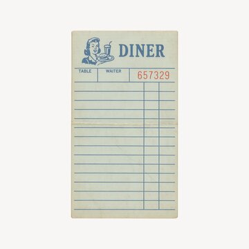 Vintage diner receipt template.