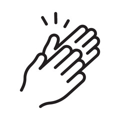 Obraz premium A simple black and white illustration depicting two hands clapping together in applause