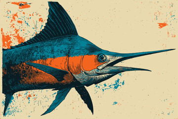 Detailed marlin Illustration