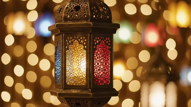 Colorful Lanterns in Festive Atmosphere.