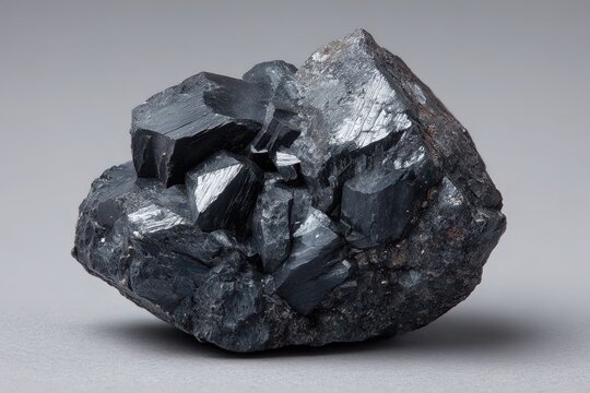 Detailed close-up of magnetite ore crystals highlighting mineral texture and luster