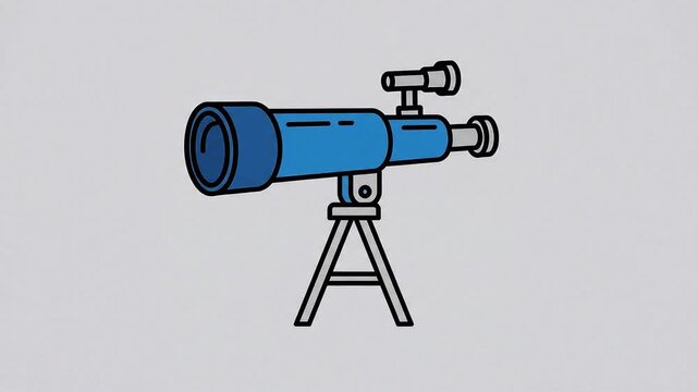 Looking forward through telescope Flat 2D vector outline illustration animation