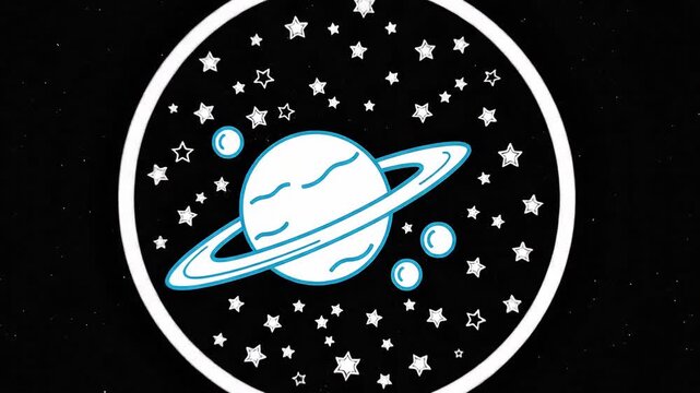 Pisces Gemini and Leo zodiac signs illustrated as celestial icons in a starry night space sky with planets and moon design Flat 2D vector outline illustration animation