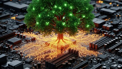 Digital tree on circuit board