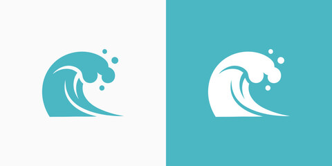 Obraz premium Artistic wave vector logo design with modern, simple, clean and abstract style.