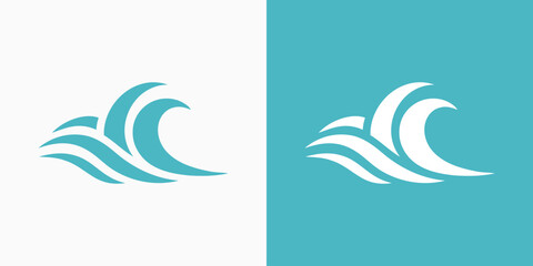 Naklejka premium Artistic wave vector logo design with modern, simple, clean and abstract style.