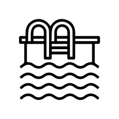Swimming Pool Icon with Ladder
