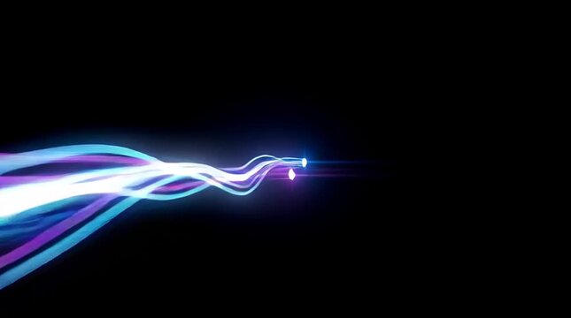 Abstract kinetic light painting with vibrant acid green and motion