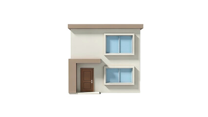 Minimalist Two-Story House with Brown Door and Windows