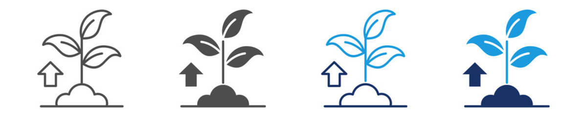 Naklejka premium growth icon set multiple concept