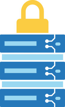 Secure Server Stack Vector Icon with Padlock for Data Protection