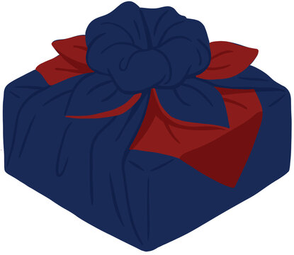 한국 전통 보자기 선물 상자 일러스트