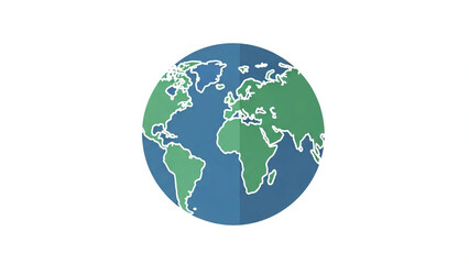 Fototapeta premium 3D vector illustration of a green and blue Earth globe sphere showing world continents and oceans on white background for global business and geography concepts