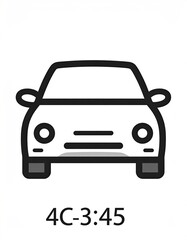 Obraz premium Simple black outline of a car front view