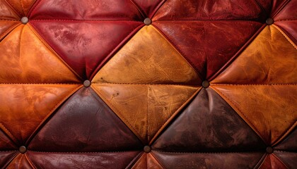 Naklejka premium Close-up leather upholstery, geometric pattern