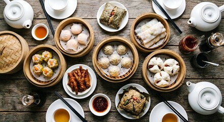 Full package of dimsum on the table