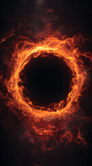 Flaming core style background with intense fire textures and dramatic glow centered copy space