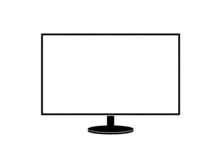 Flat screen monitor icon isolated on transparent background