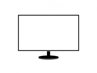 Flat screen monitor icon isolated on transparent background