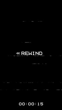 old VHS tape rewind vertical animation	
