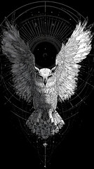 Night owlcore style background with moody nocturnal atmosphere and centered empty copy space