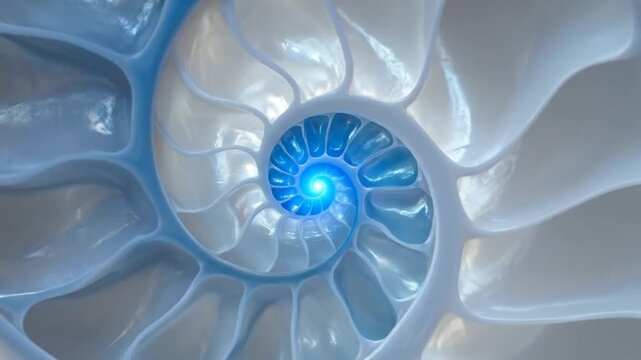 Beautiful Nautilus Shell Spiral - A Stunning Display of Natures Geometry.
