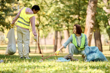 People engage in eco friendly activism by cleaning the park with enthusiasm and purpose